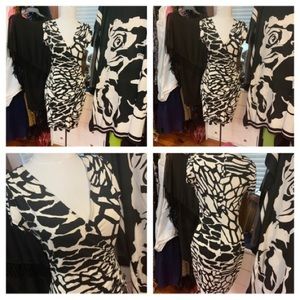 Cache blqck and white dress